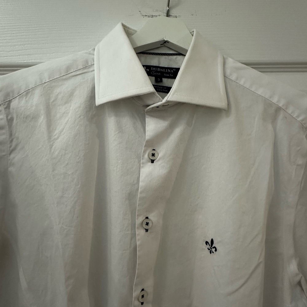 White Long Sleeve Tee with Embroidered Detail